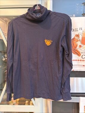 Polo Ralph LaurenVintage  Navy Cotton Fox Crest Turtleneck Top  Small